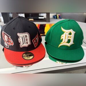 New Era 59FIFTY Detroit Tigers Caps in Navy Blue and Green